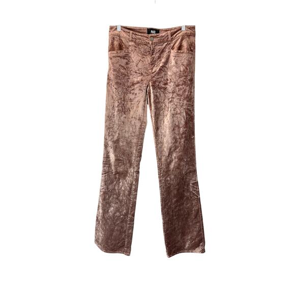 Paige Warm Suede Brown Casual Sloane Low Rise Bootcut Velvet Pants Size 28 - Picture 1 of 11